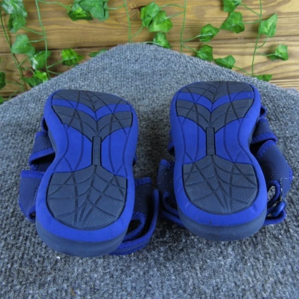 Lands' End Sandals  Boys Y 3 Medium‎ Sandal Blue Synthetic Hook & Loop